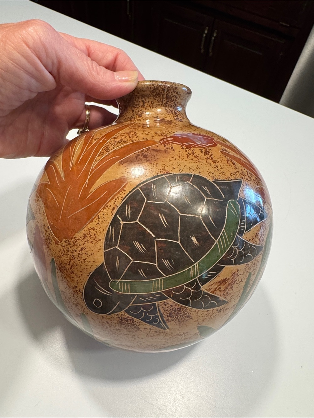 Pottery vase signed “Edgar Noel Nicaragua”.